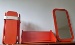 Paragüero, espejo y estantería de mediados de siglo Meblo, Space Age, años 70