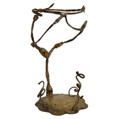 Mid-Century Umbrella Stand Skulptur Brutalist Metall Salvino Marsura Italien 70er Jahre