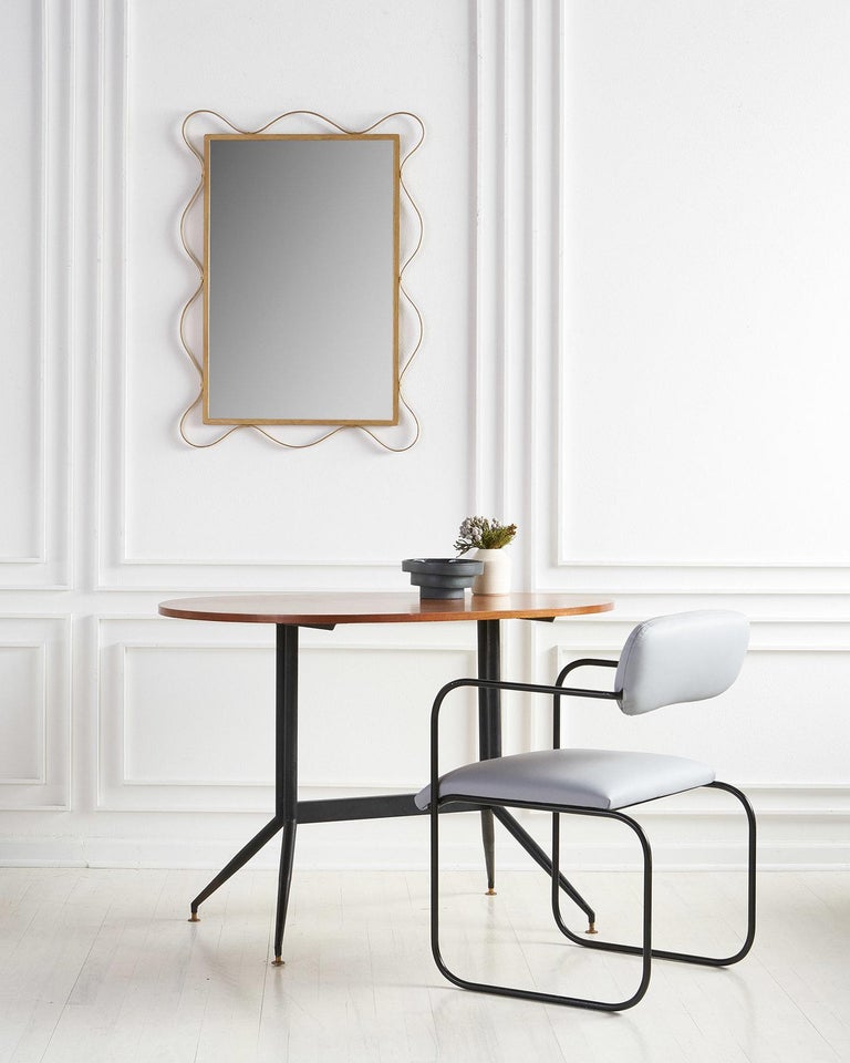 Undulating Gold Midcentury Undulating Gold Mirror at 1stDibs