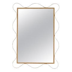Midcentury Undulating Gold Mirror