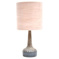 Mid-century unique Danish ceramic table lamp in blue/natural tones by F.Sejersen