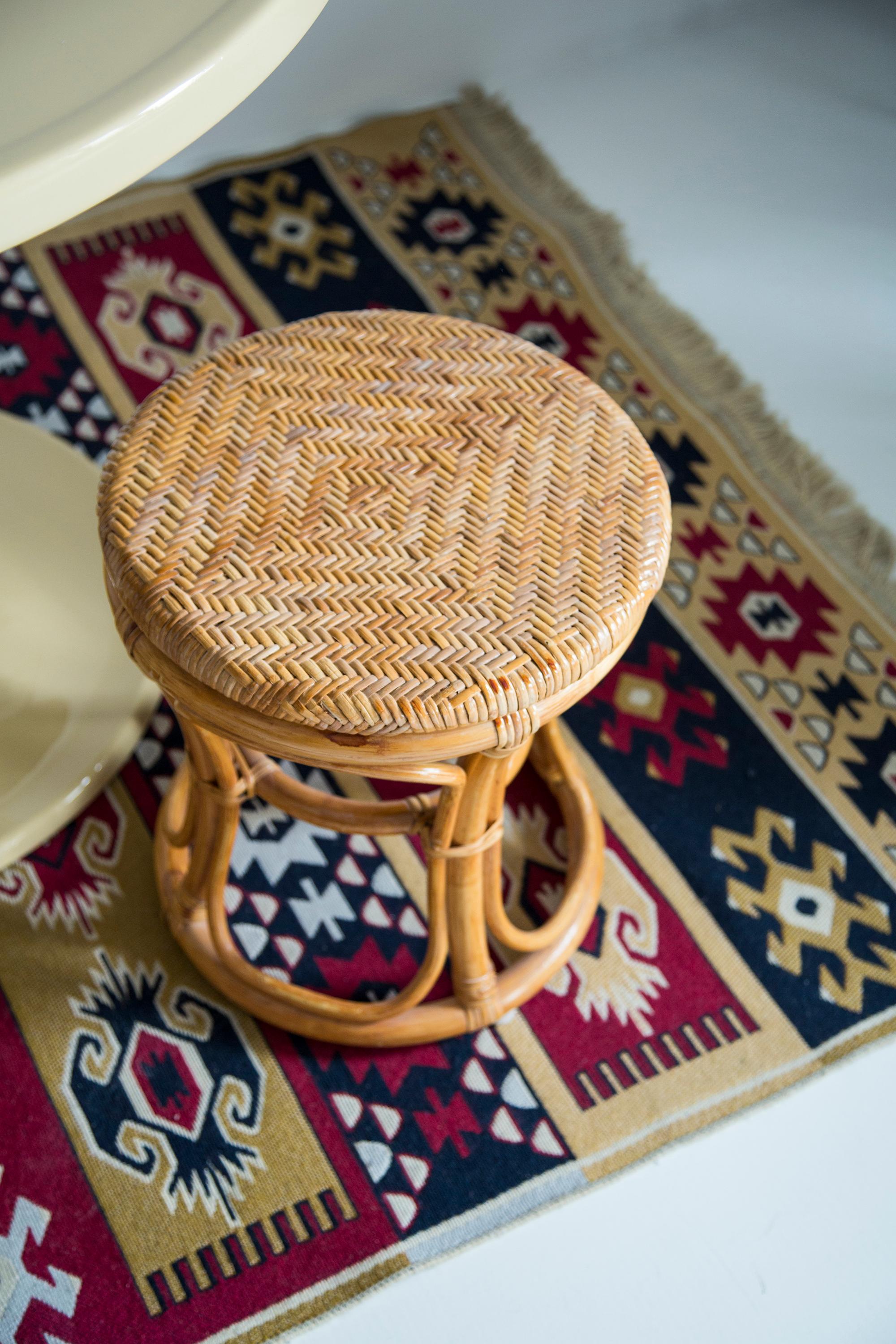 Hand-Painted Midcentury Unique Flowerbed Pedestal, Stool, Side Table, Germany, 1970s