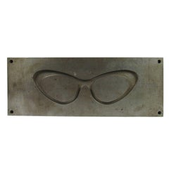 Vintage Midcentury Unique Industrial Steel Oversized “Cat’s Eye” Glasses Mold