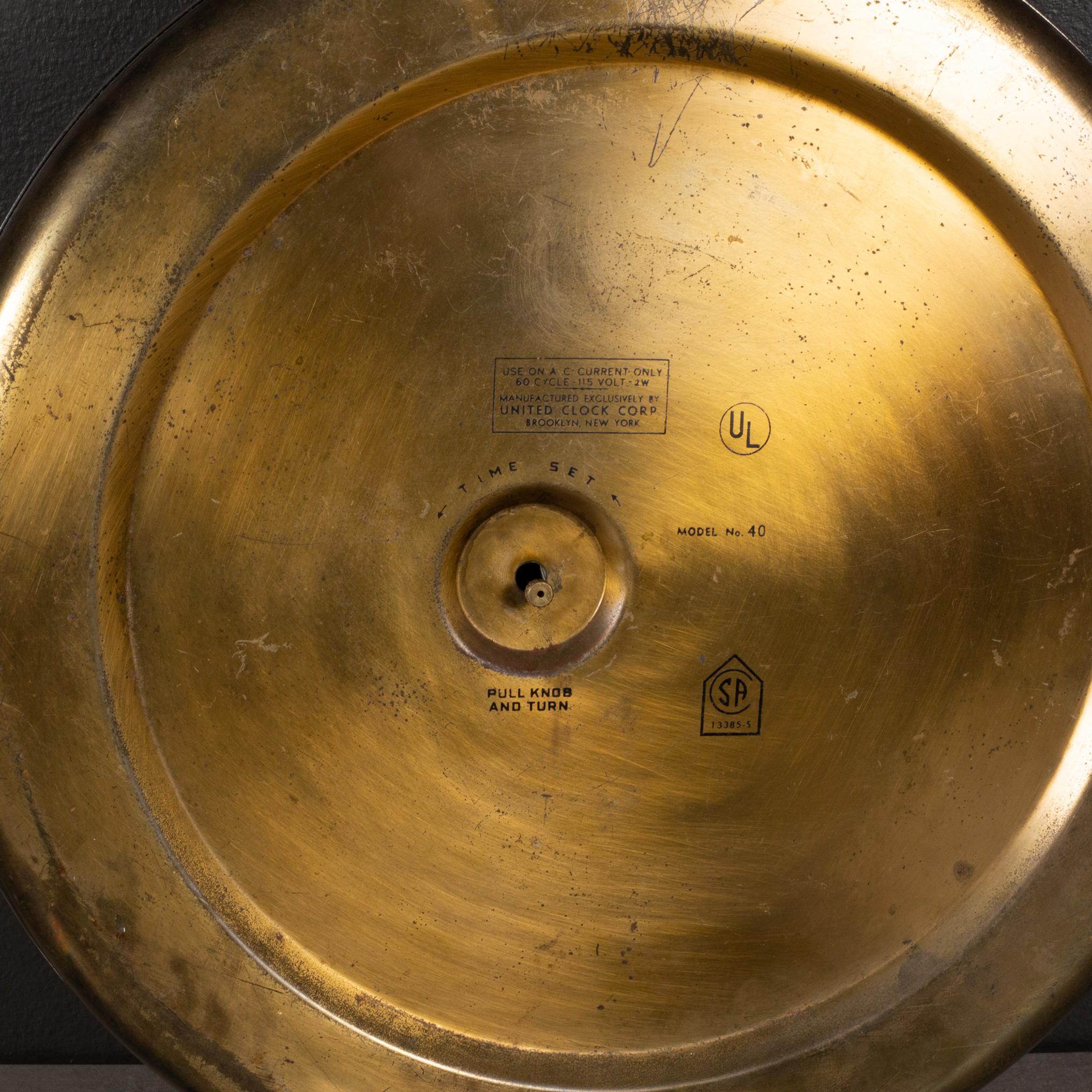 20th Century Mid-century United Clock Co. Model 40 Oversize Pocket Watch Wall Clock c.1950