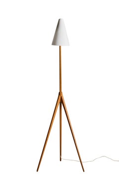 Mid-Century Uno & Östen Kristiansson Giraffe Lamp Teak Luxus Vittsjö Sweden 50s