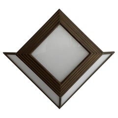 Applique en verre à cadre en laiton inhabituelle du milieu du siècle, 1960, Allemagne