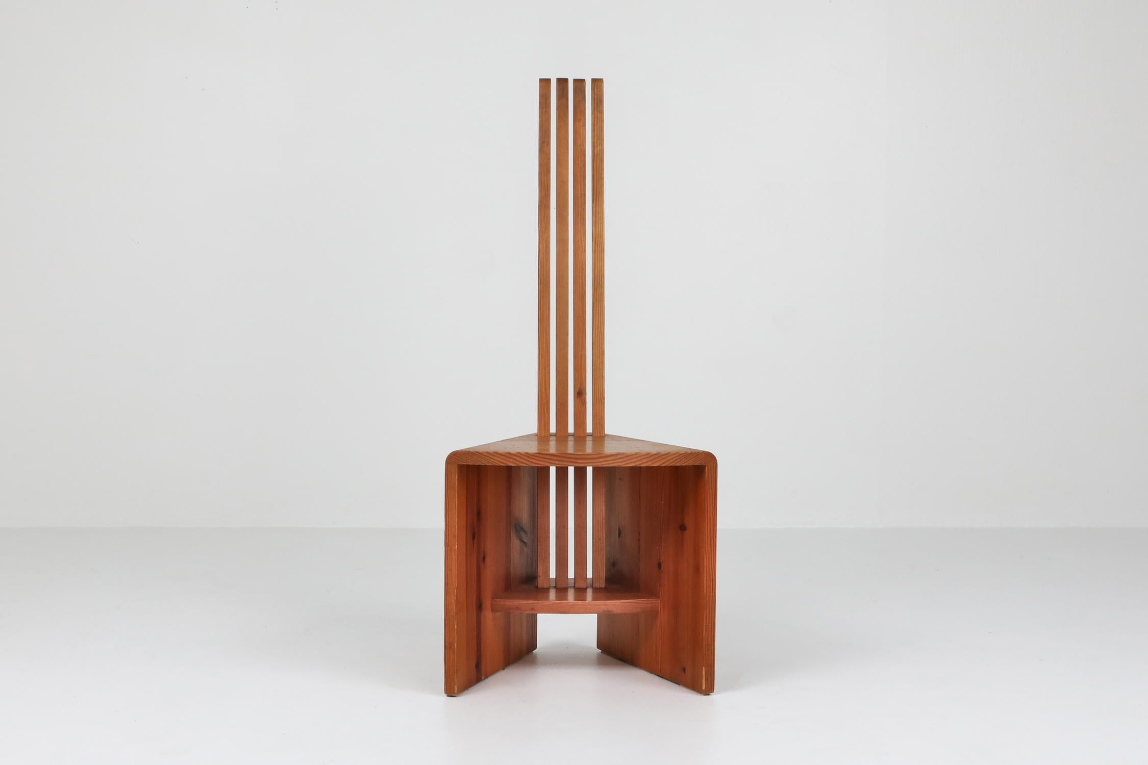 Italian Mid Century Unusual Chair in Pine, 1960s