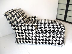 Mid Century Kravet Upholstered Chaise Lounge Chair in the Style of Dunbar