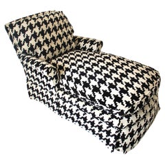 Mid Century Kravet Upholstered Chaise Lounge Chair in the Style of Dunbar