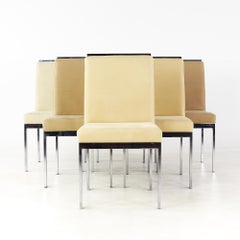 Gepolsterte Chrom-Esszimmerstühle aus der Mitte des Jahrhunderts - 6er-Set