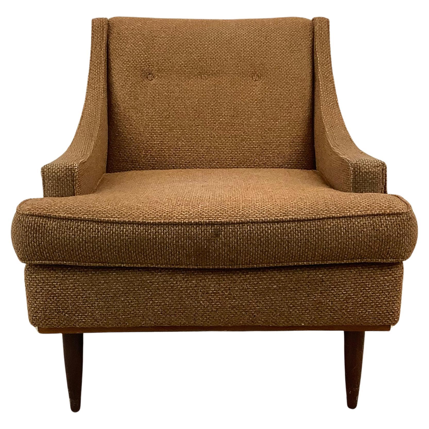 Mid-Century Upholstered Club Chair For Sale