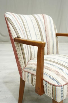 Mid Century Upholstered Desk Chair, Stripe