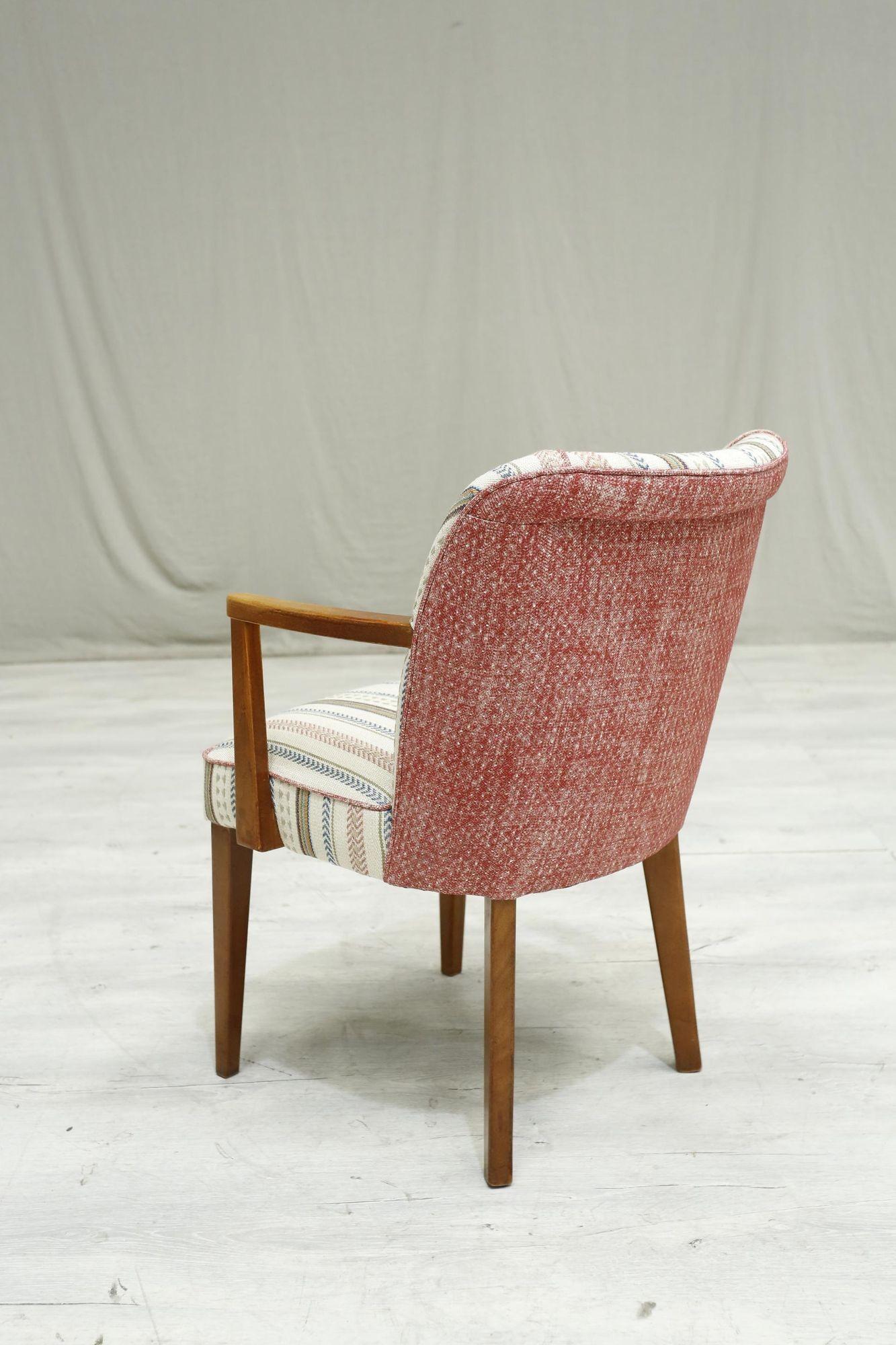 Mid Century Upholstered Desk Chair, Stripe 2