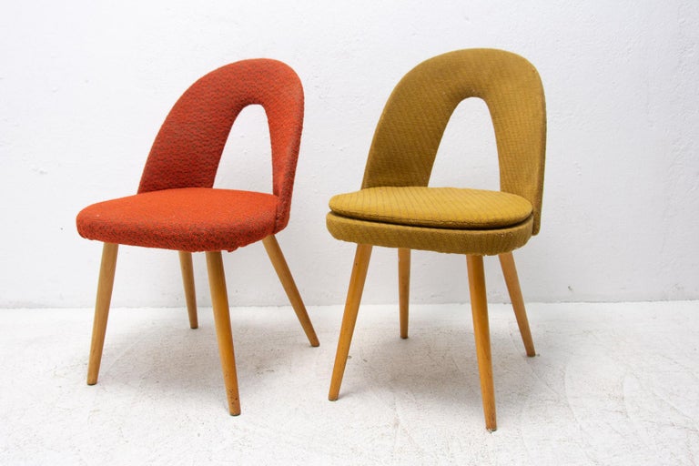 20th Century Mid-Century Upholstered Dining Chairs by Antonin Suman, Set of 2 For Sale