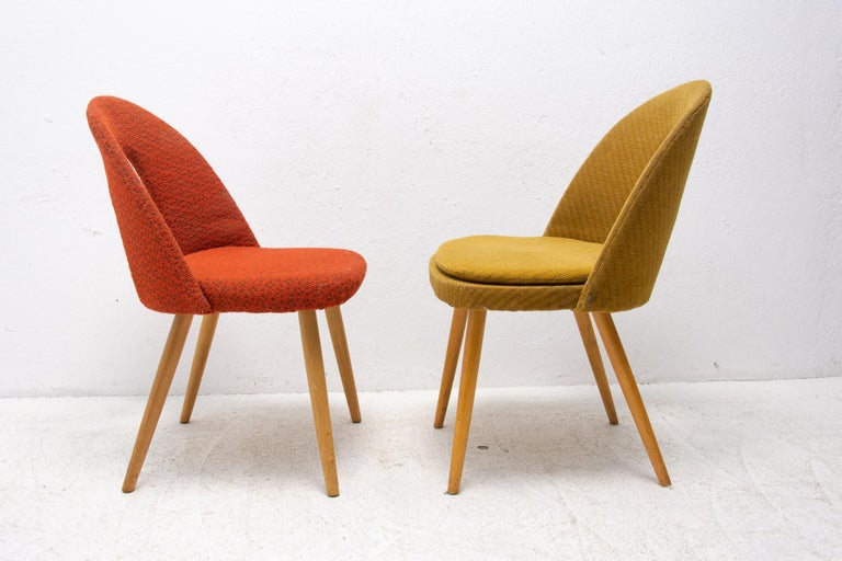 Mid-Century Upholstered Dining Chairs by Antonin Suman, Set of 2 For Sale 1