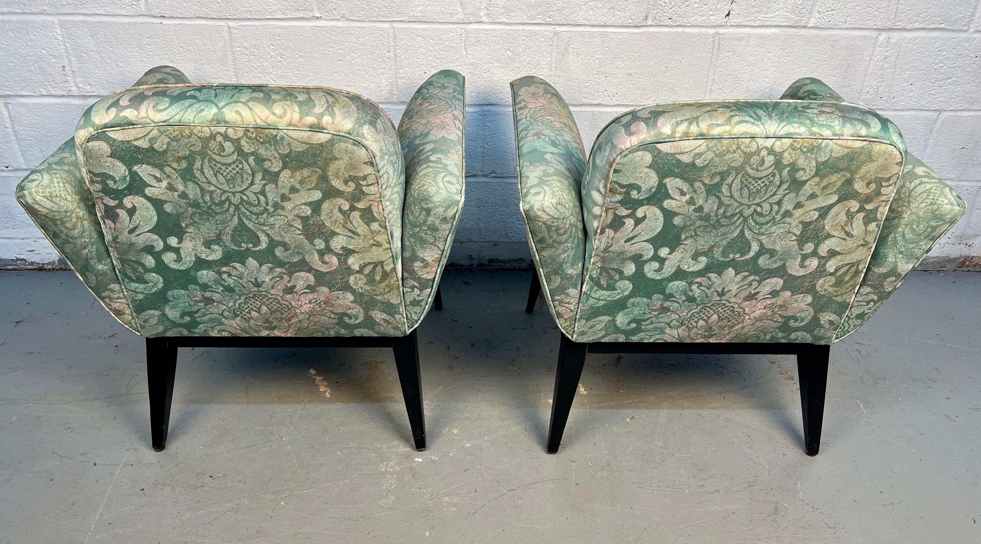 XX secolo Sedie da salotto imbottite floreali di metà secolo in vendita