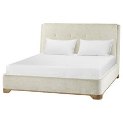 Midcentury Upholstered King Bed