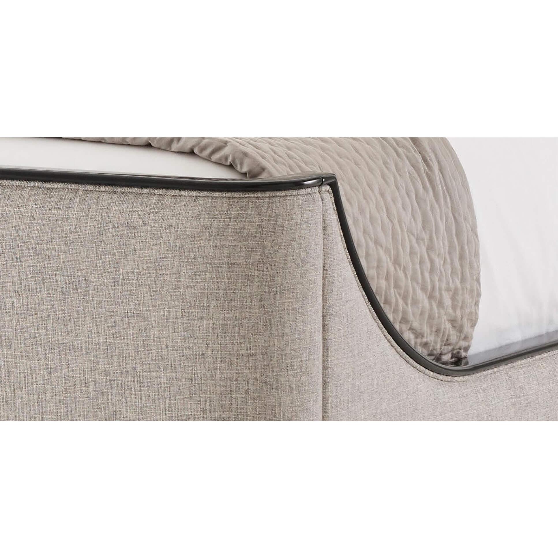 Contemporary Midcentury Upholstered King Size Bed