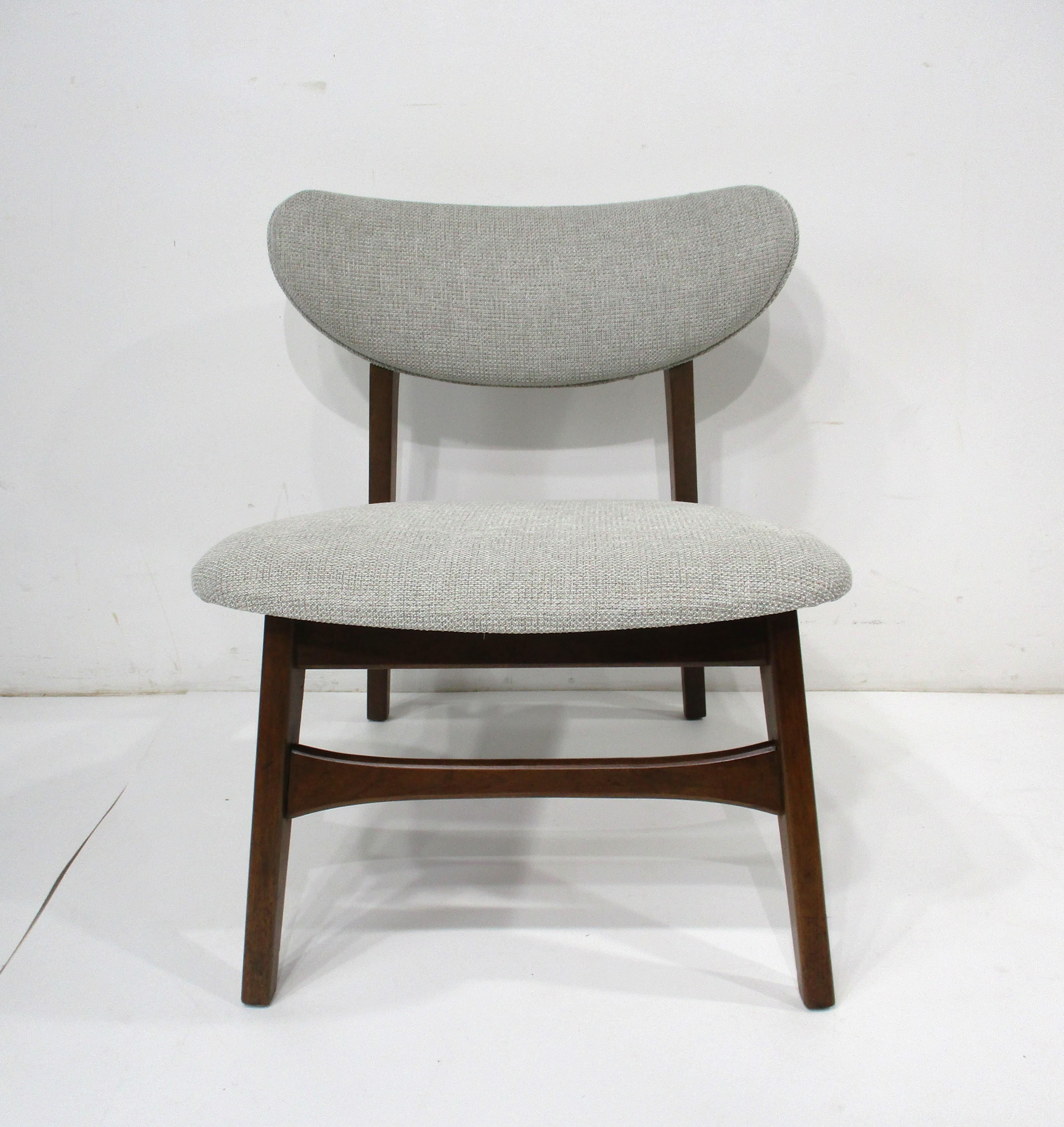 Mid-Century Modern Mid Century Upholstered Lounge Chairs in the style of Peter Hvidt   For Sale