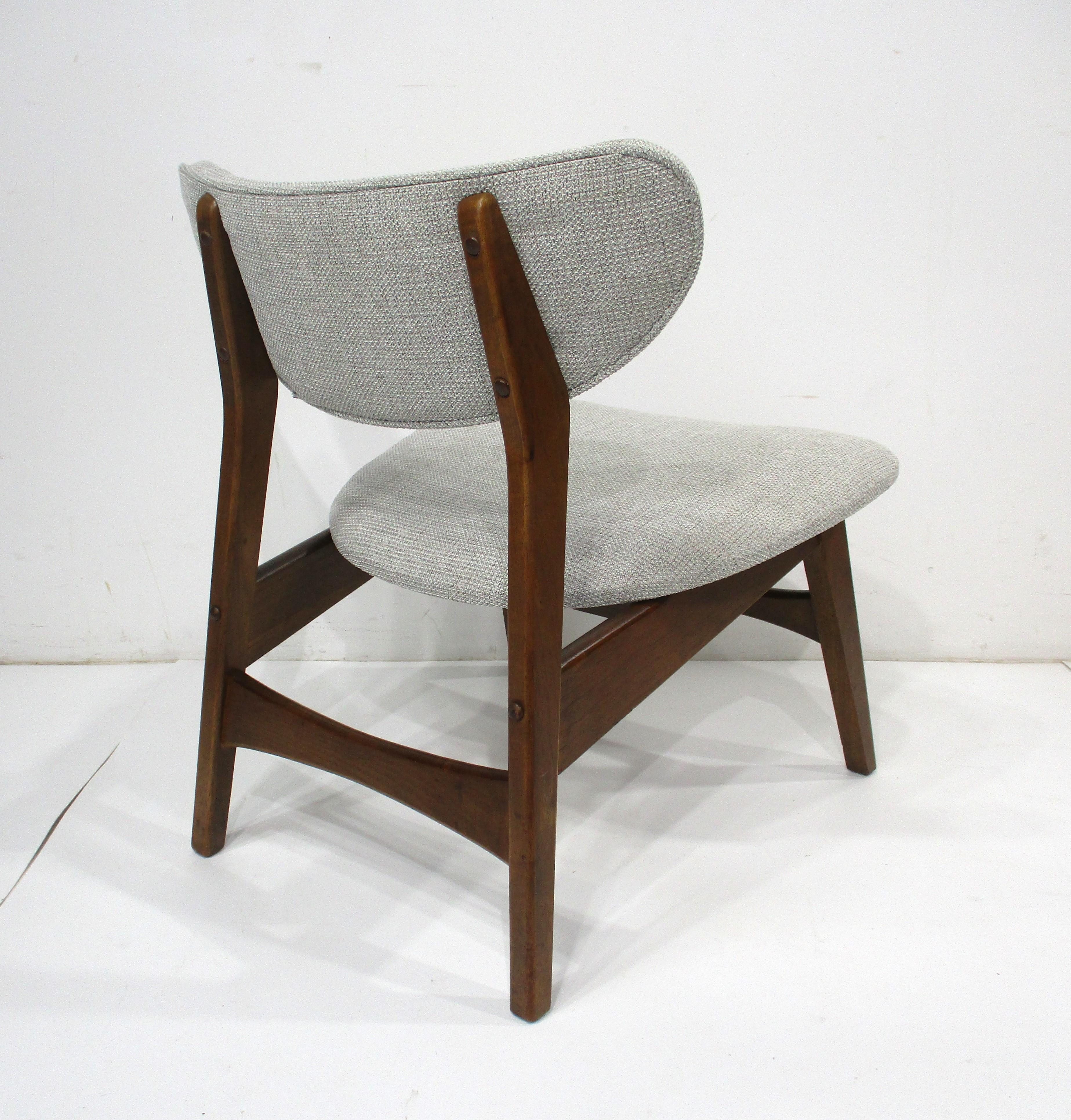 20th Century Mid Century Upholstered Lounge Chairs in the style of Peter Hvidt   For Sale