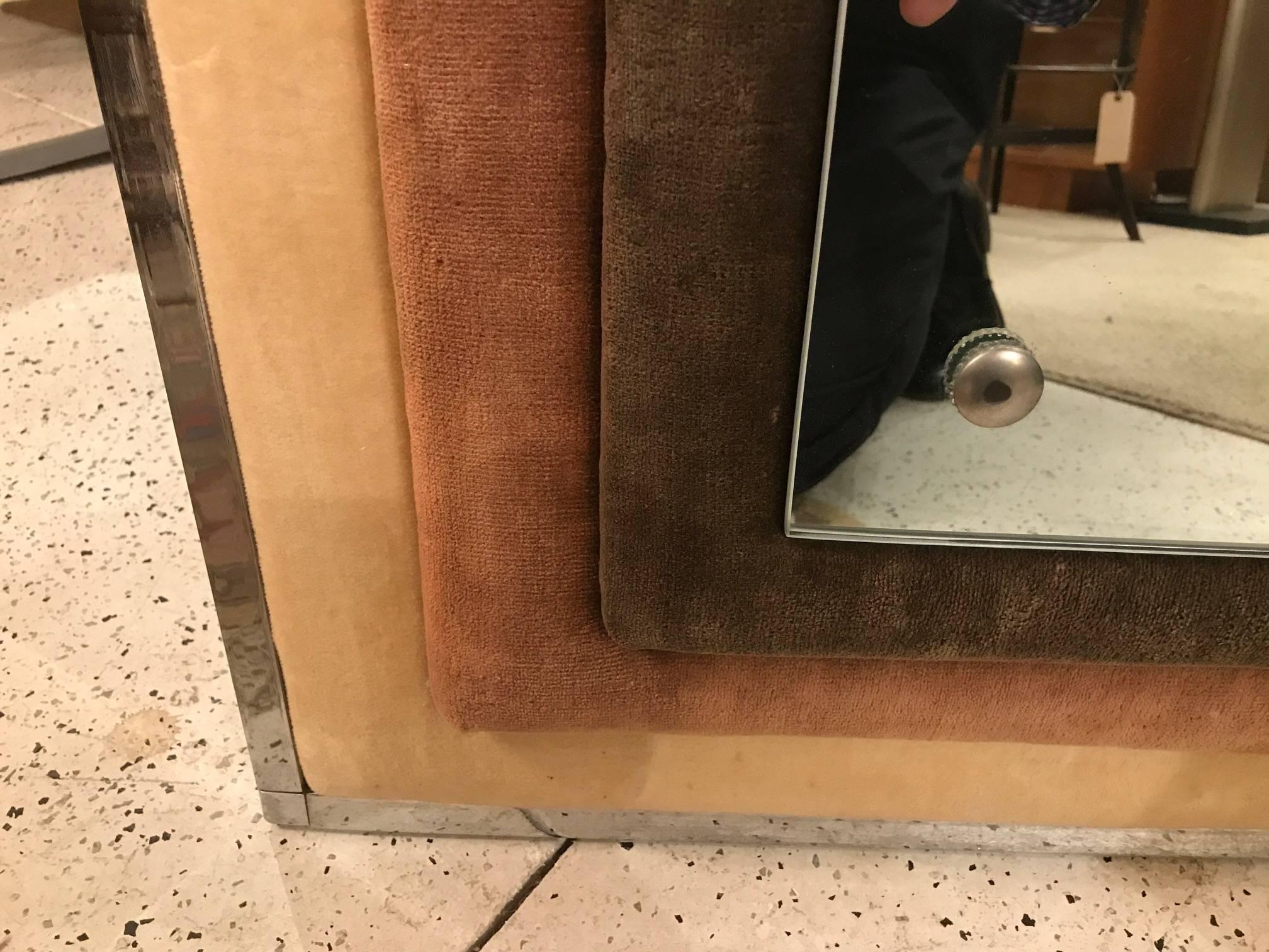 American Midcentury Upholstered Mirror