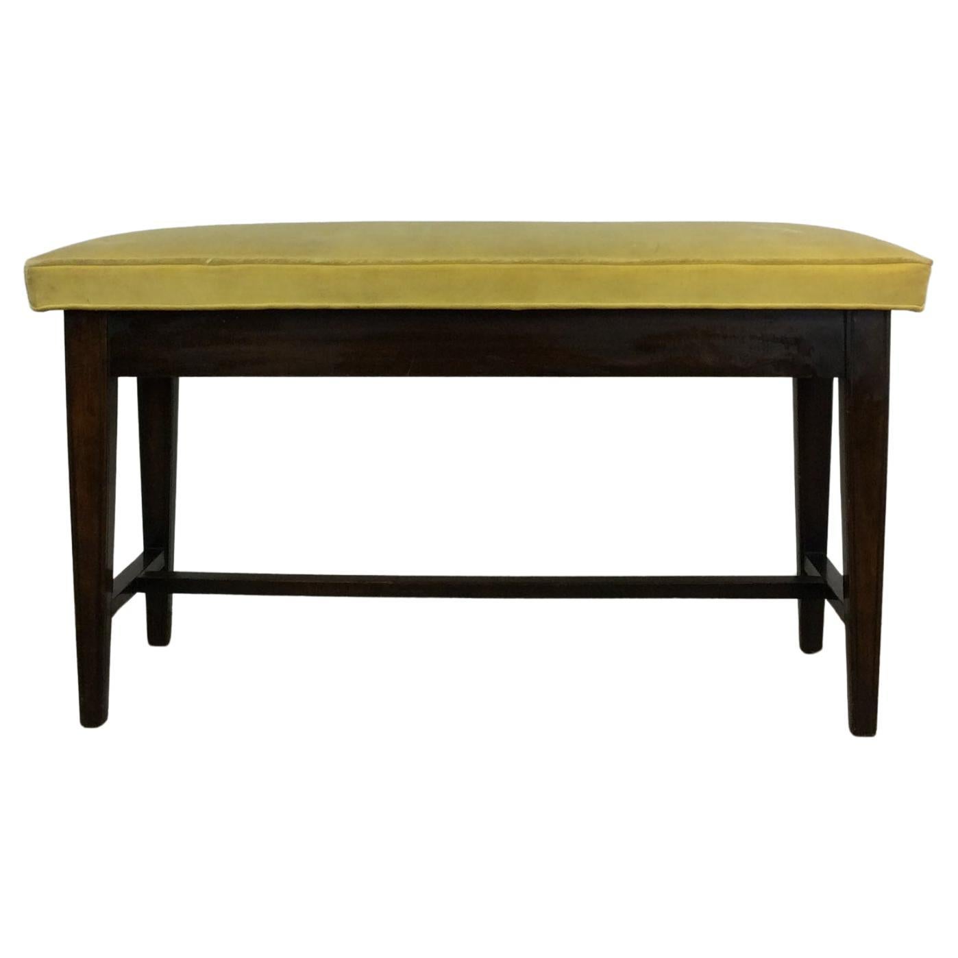 Mid Century Upholstered Piano Bench with Storage