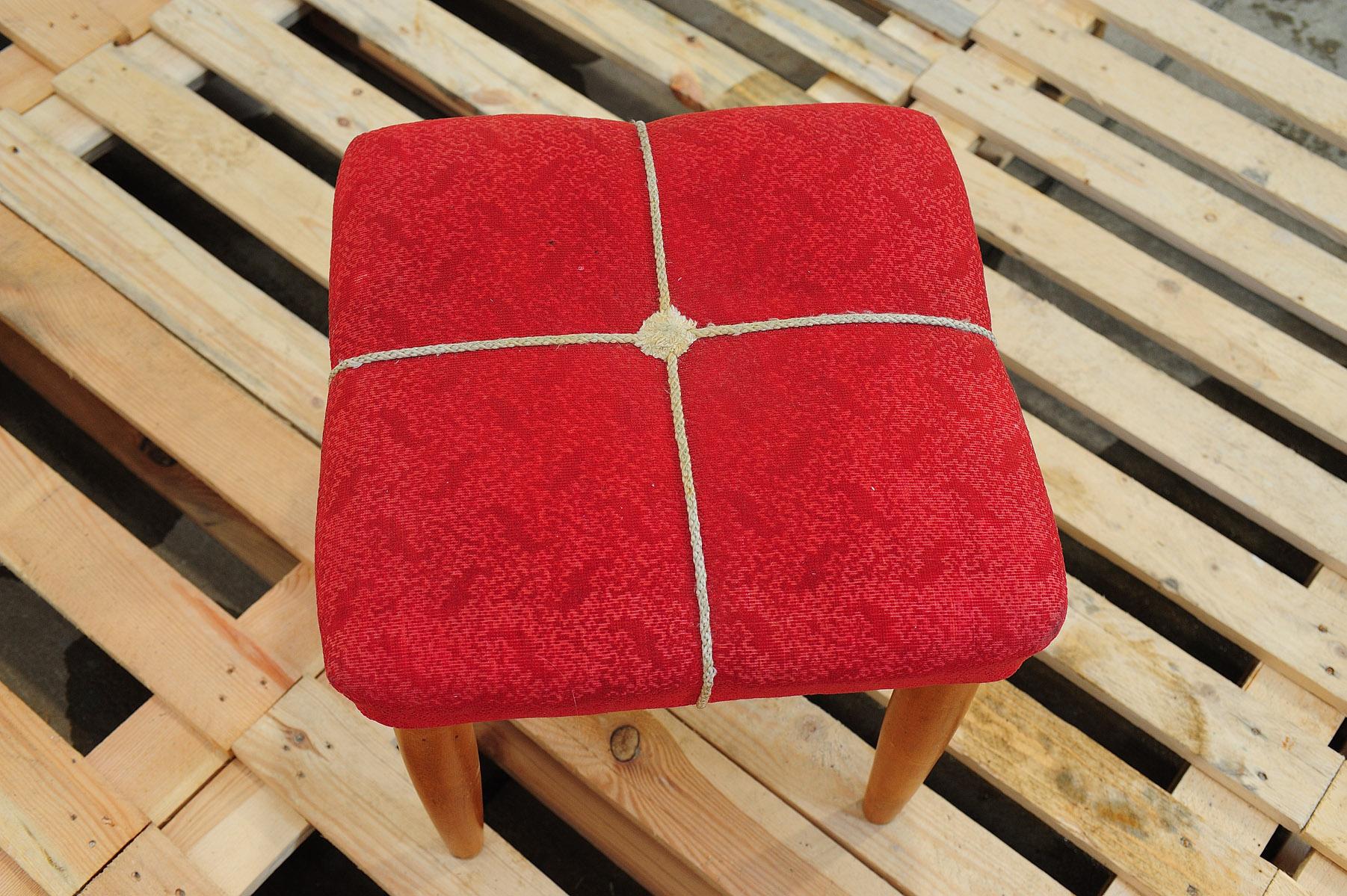 Mid century upholstered stool by ULUV, 1960´s, Czechoslovakia For Sale 5