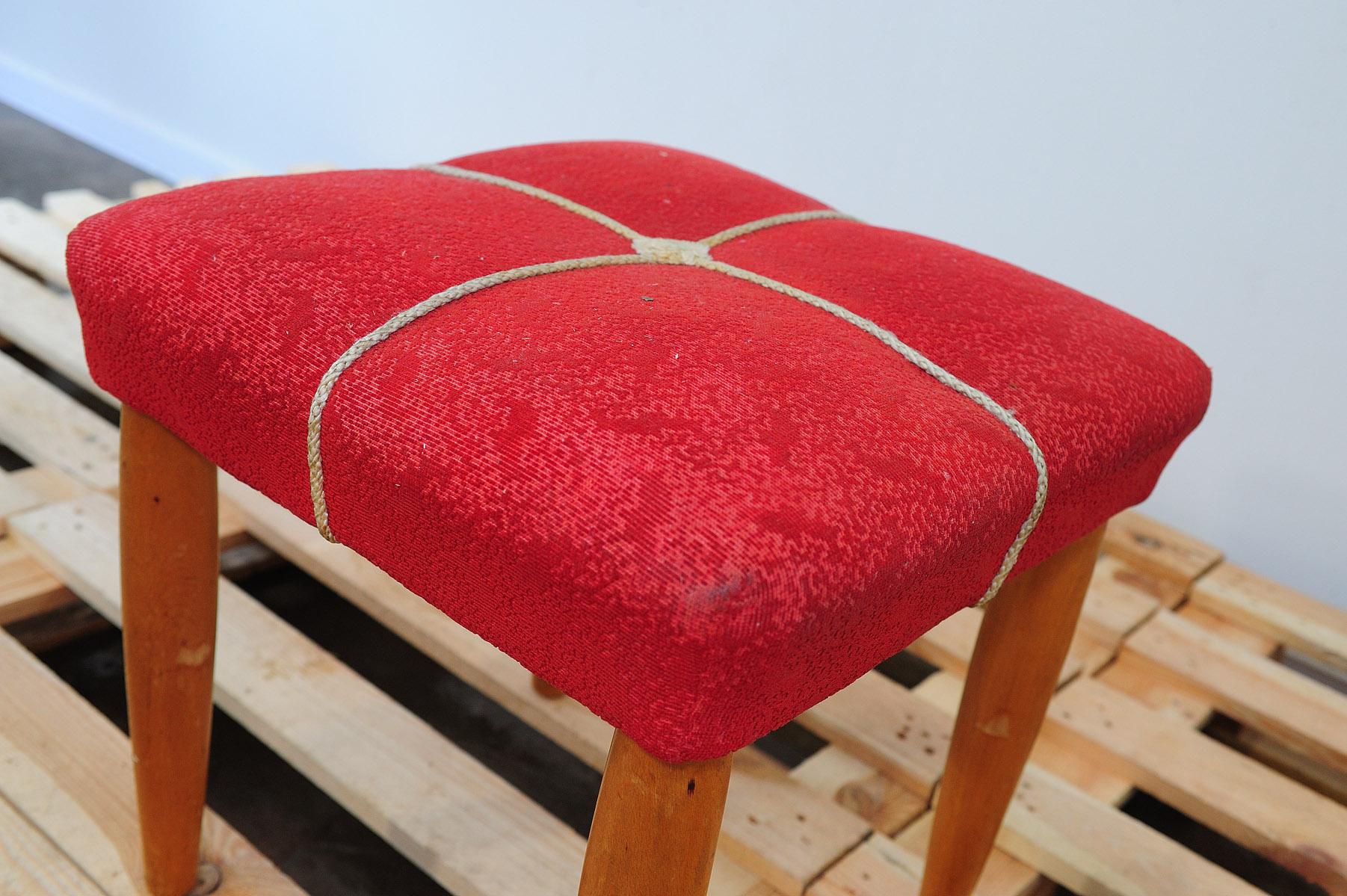 Mid century upholstered stool by ULUV, 1960´s, Czechoslovakia For Sale 10