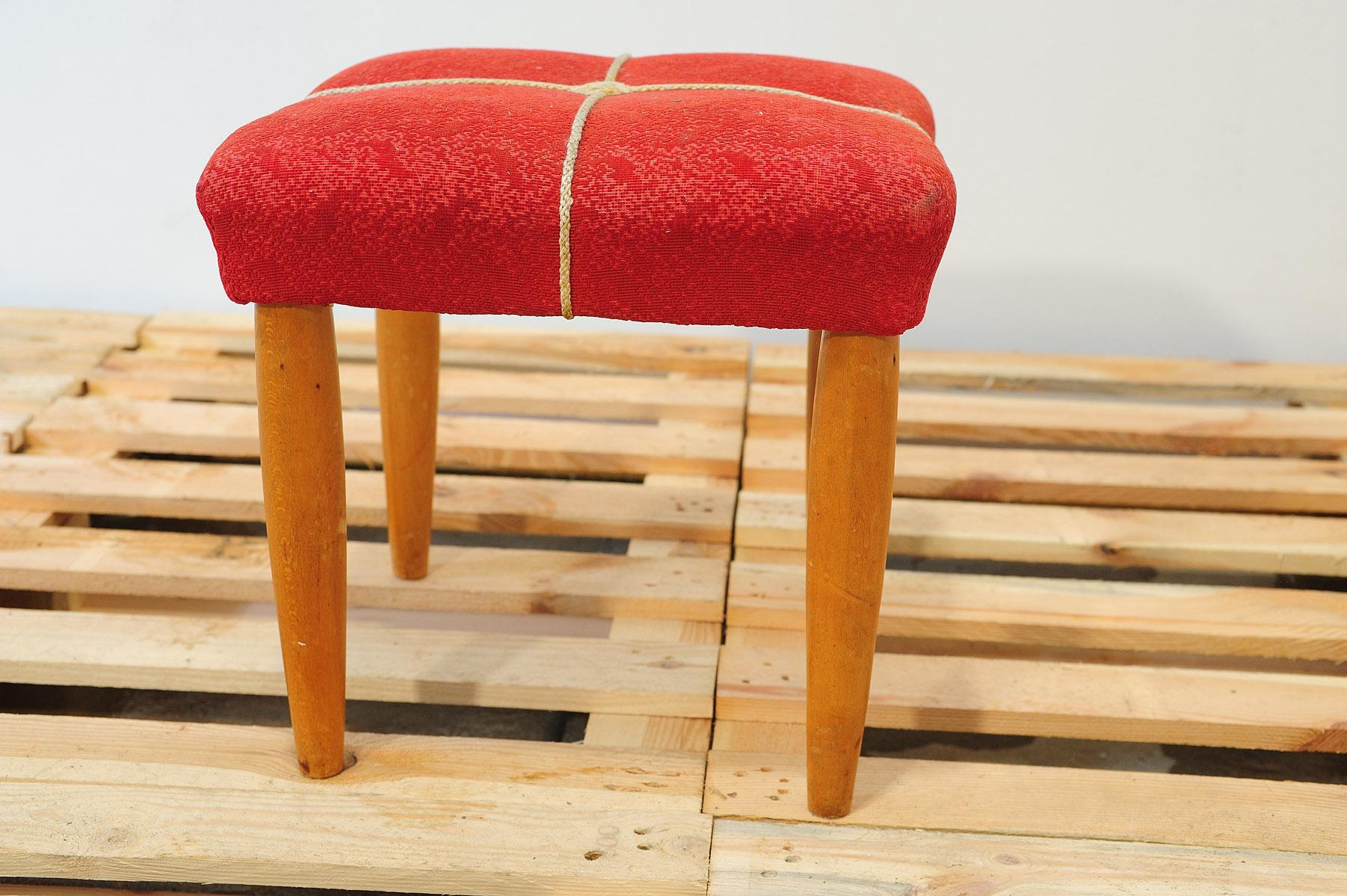 Mid century upholstered stool by ULUV, 1960´s, Czechoslovakia For Sale 12