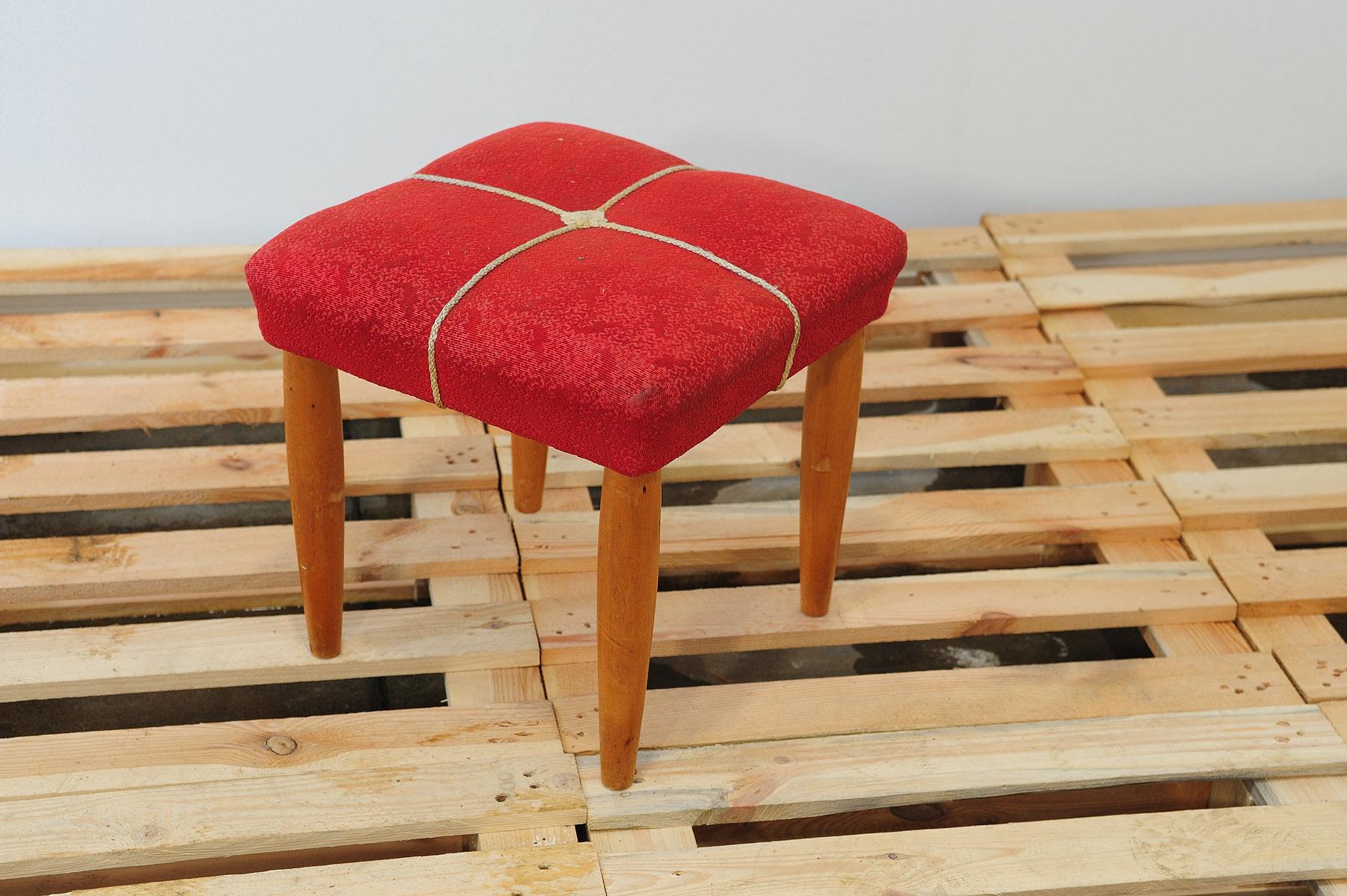 Mid century upholstered stool by ULUV, 1960´s, Czechoslovakia For Sale 13