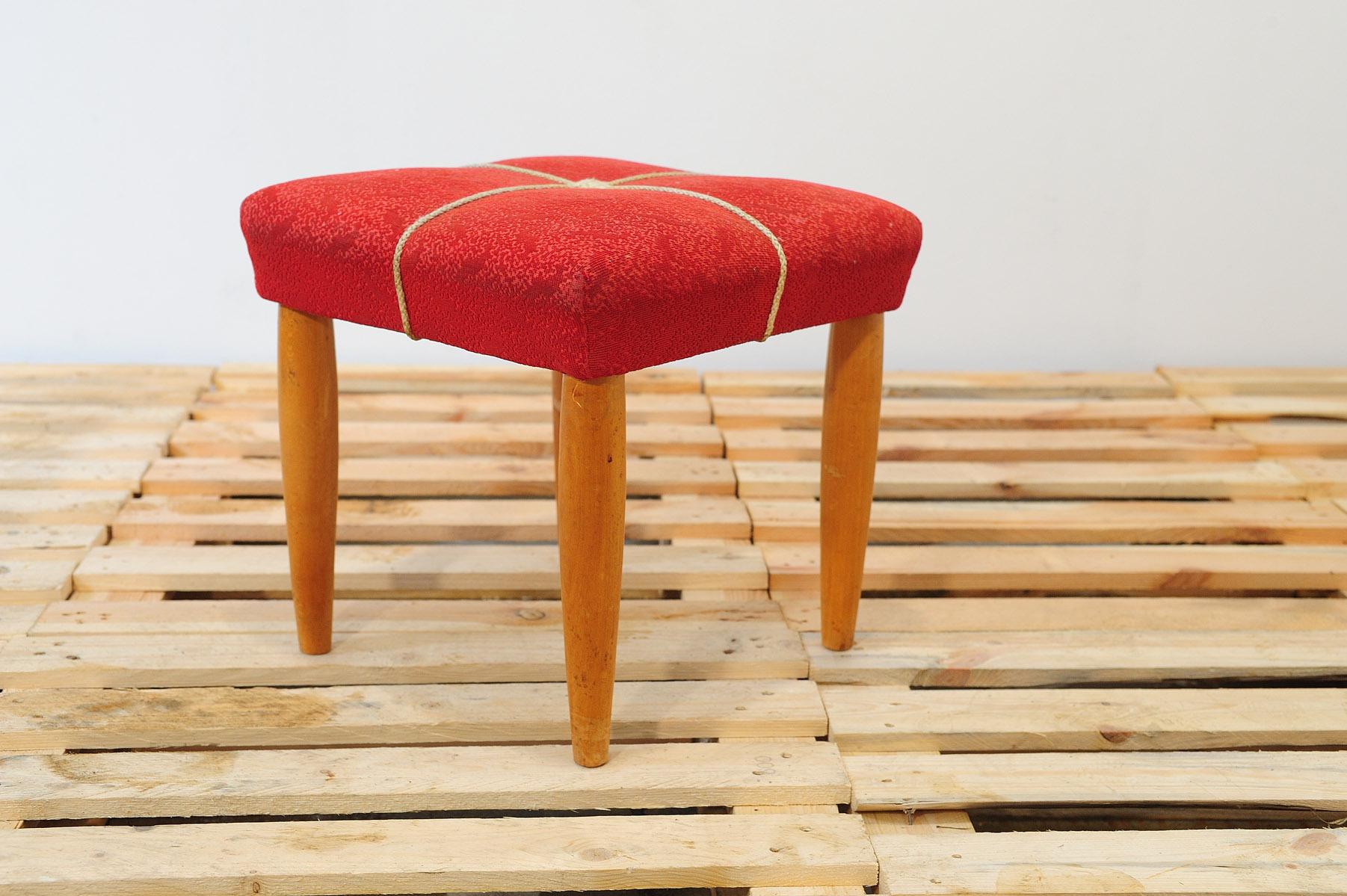 Mid century upholstered stool by ULUV, 1960´s, Czechoslovakia For Sale 3
