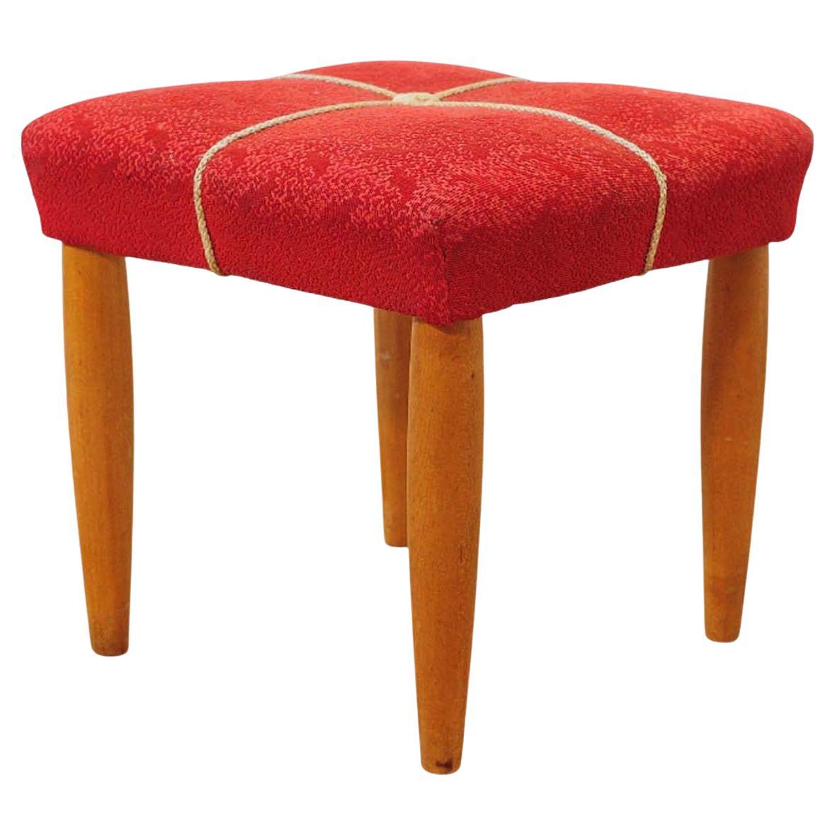 Mid century upholstered stool by ULUV, 1960´s, Czechoslovakia For Sale