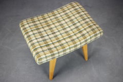 Mid-Century Upholstered Stool or Footstool, Czechoslovakia, 1970s