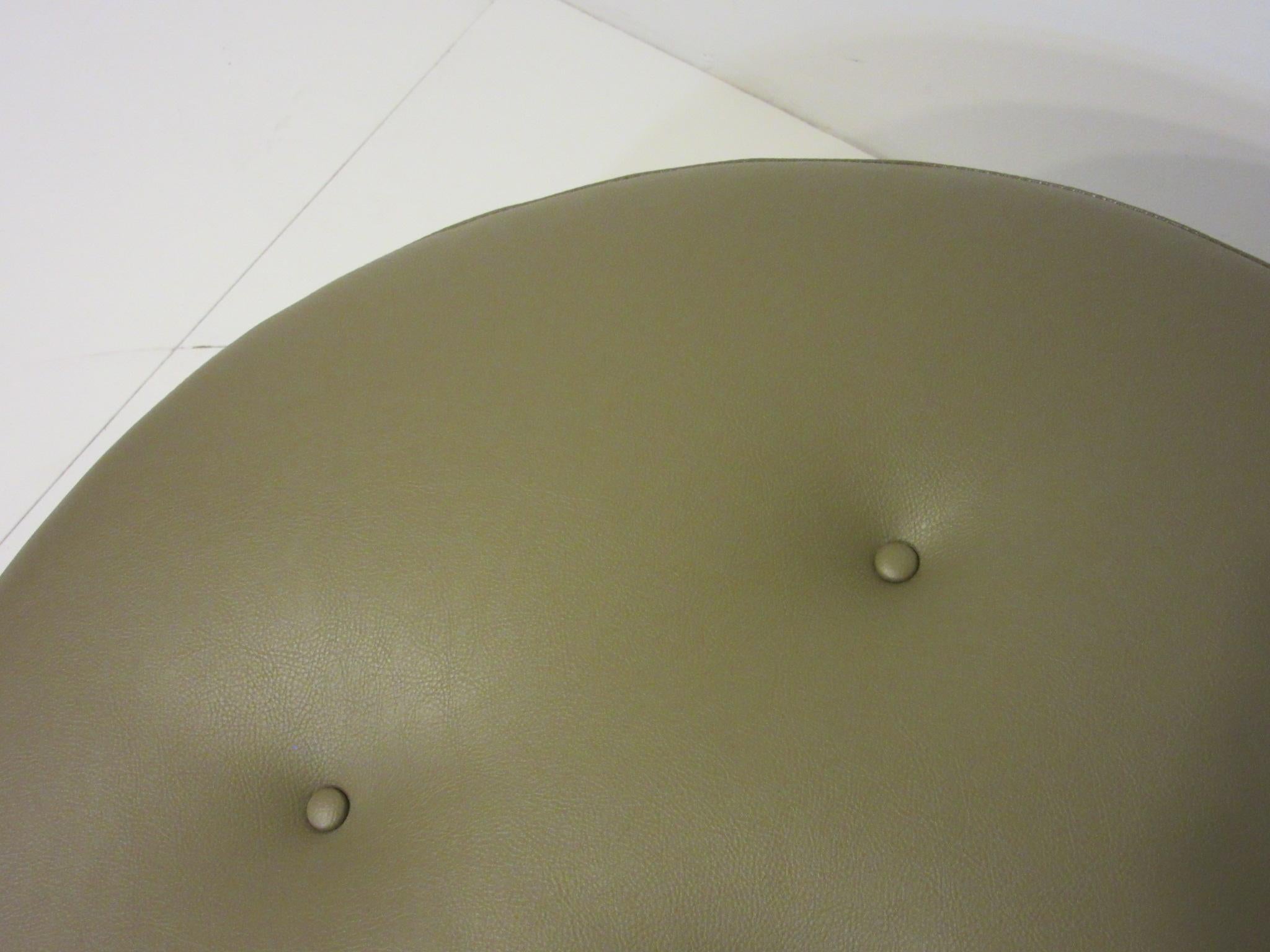 Mid-Century Modern Dunbar styled Midcentury Upholstered Swiveling Ottoman For Sale