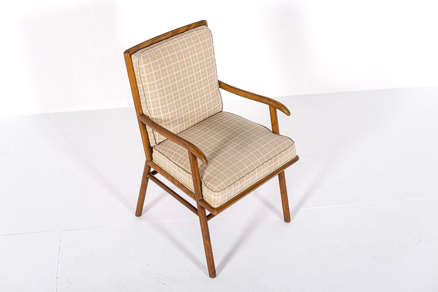 Mid Century Upholstered Wood Arm Chair by Robsjohn-Gibbings for Widdicomb For Sale 4