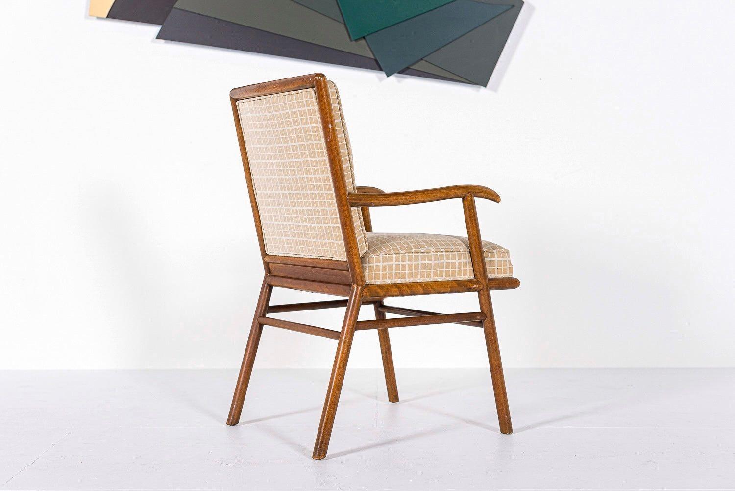Upholstery Mid Century Upholstered Wood Arm Chair by Robsjohn-Gibbings for Widdicomb For Sale