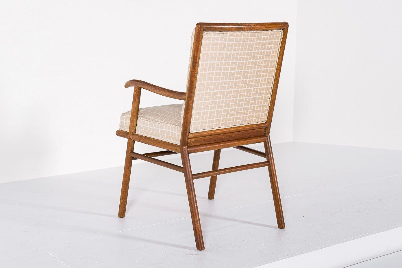 Mid Century Upholstered Wood Arm Chair by Robsjohn-Gibbings for Widdicomb For Sale 1