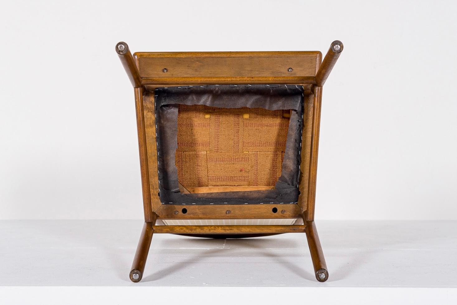 Midcentury Upholstered Wood Lounge Chair by Robsjohn-Gibbings for Widdicomb For Sale 4