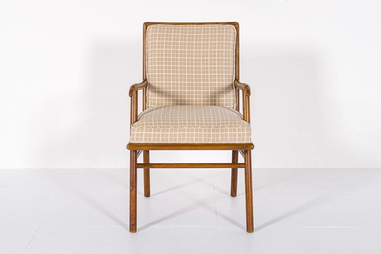 Mid-Century Modern Fauteuil de salon en bois rembourré du milieu du siècle dernier de Robsjohn-Gibbings pour Widdicomb en vente