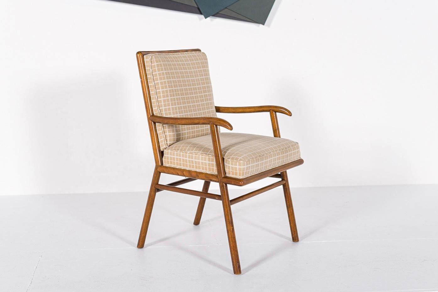 Midcentury Upholstered Wood Lounge Chair by Robsjohn-Gibbings for Widdicomb For Sale 1