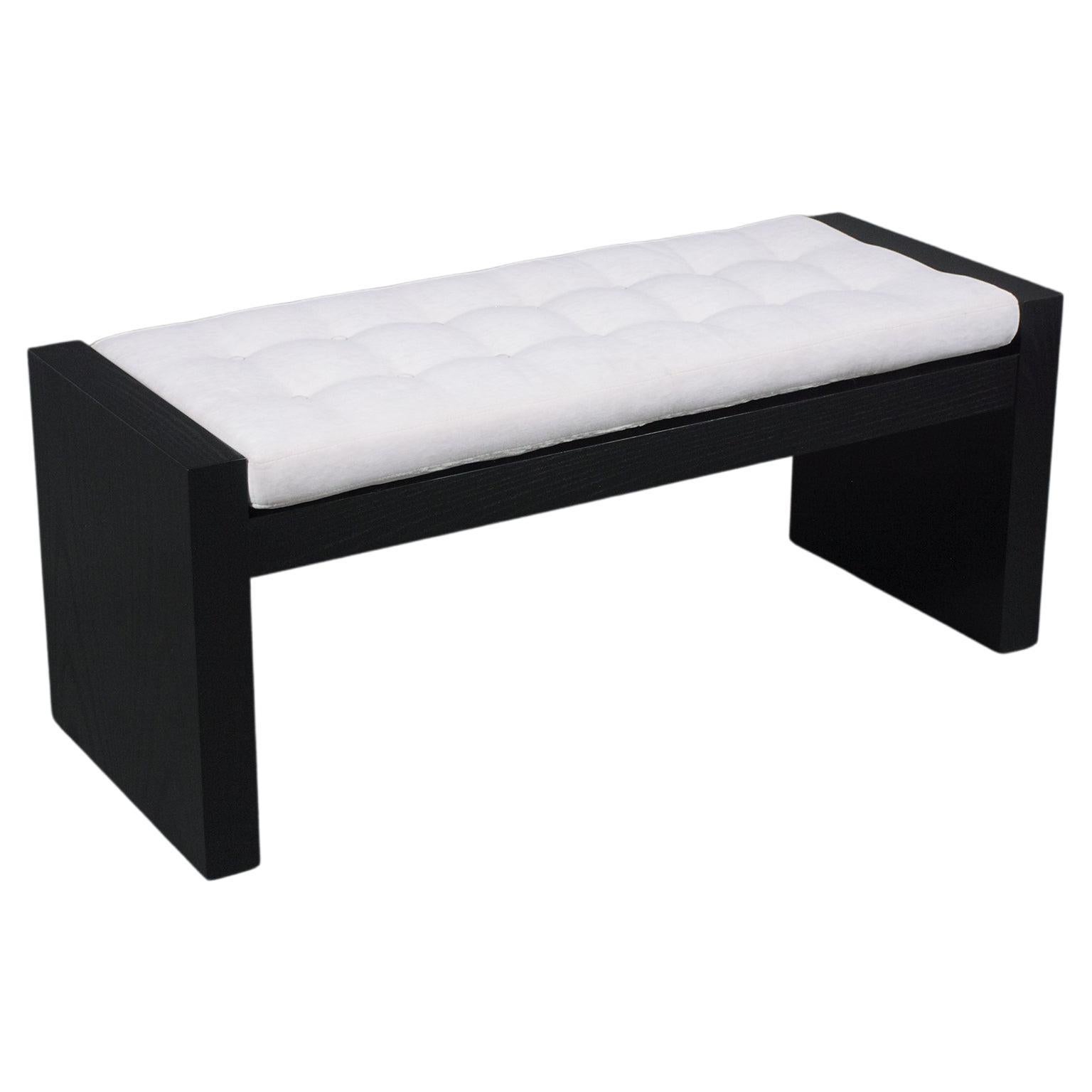 Mid-Century Modern Tufted Upholstered Bench