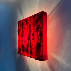 Rote, skulpturale Wandleuchte im Mid-Century-Stil, entworfen von Uwe Mersch Design, 1970er Jahre