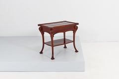 Table basse en bois de style Liberty V. Ducrot du milieu du siècle dernier avec plateau coulissant Italie des années 20