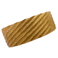 Mid-Century Vacheron Constantin 18 Karat Yellow Gold Ribbed Flexible Bracelet