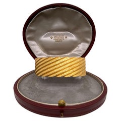 Vintage Mid-Century Vacheron Constantin 18 Karat Yellow Gold Ribbed Flexible Bracelet