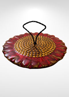 Mid-Century Vallauris Ceramic Cake Stand Cheese Platter