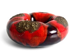 Vide-Poche de cerámica Vallauris de mediados de siglo con esmalte de lava gorda, Francia, años 50