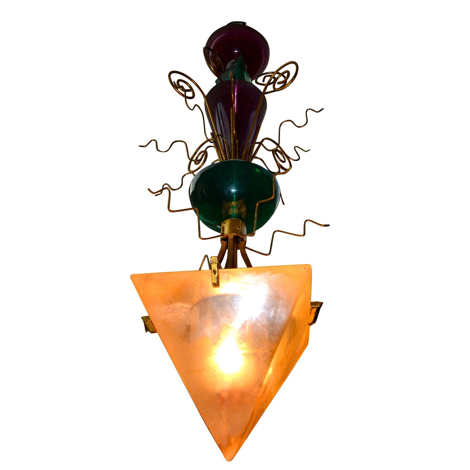 Midcentury Van Teal Colored Lucite Chandelier In Good Condition In Vancouver, British Columbia