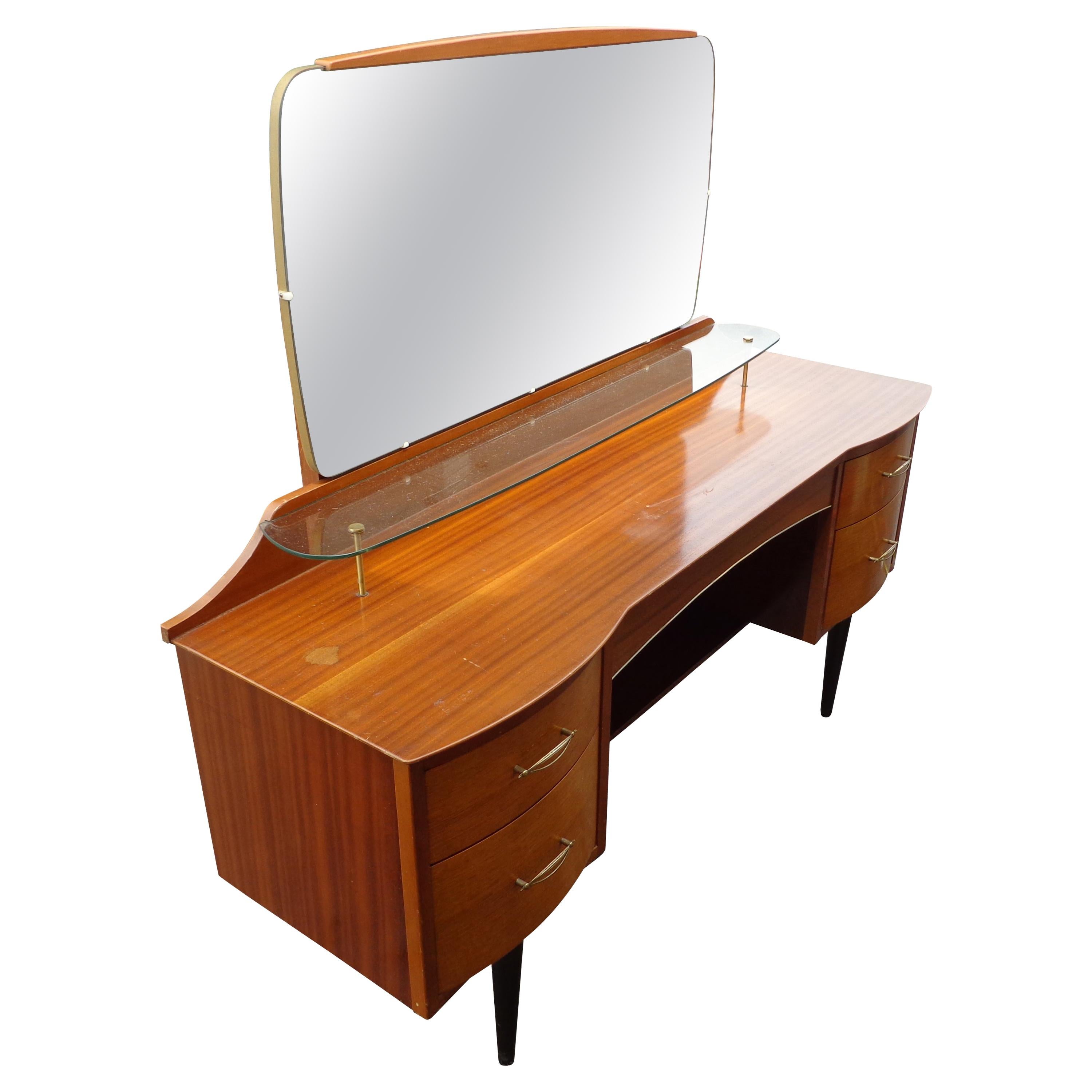 Art Deco Mahogany Vanity Dresser With Mirror For Sale at 1stDibs