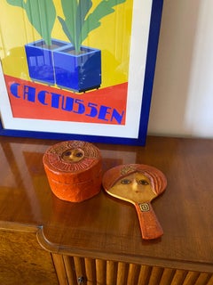 Espejo de tocador y joyero de mediados de siglo, Paul Larsen, Dinamarca 1956